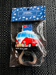 new zealand volkswagen van with bottle opener - nz fridge magnet souvenir | marketzone christchurch